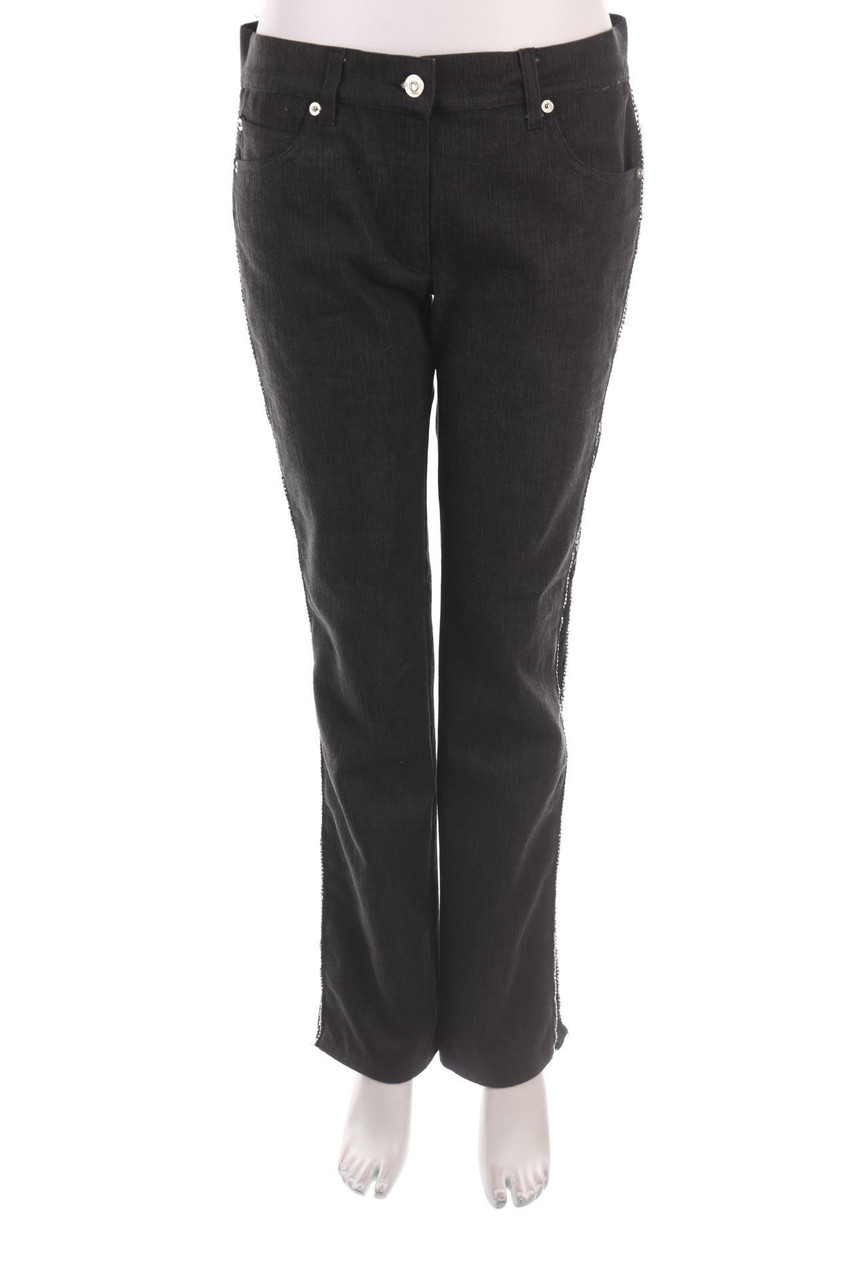 roccobarocco - Straight Cut Jeans mit Spitzen-Einsatz - D 38