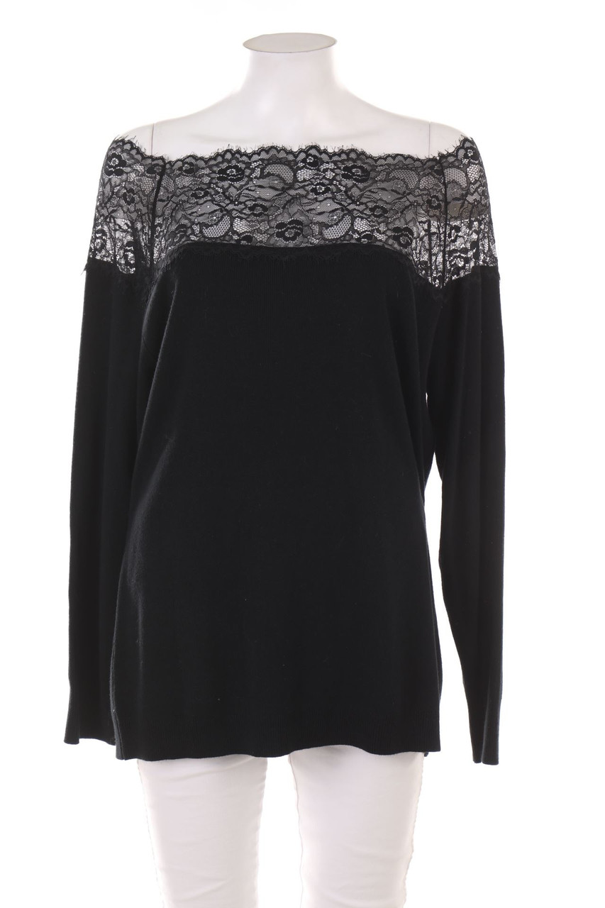 BODYFLIRT - Strick-Pullover mit Spitzen-Einsatz - 44