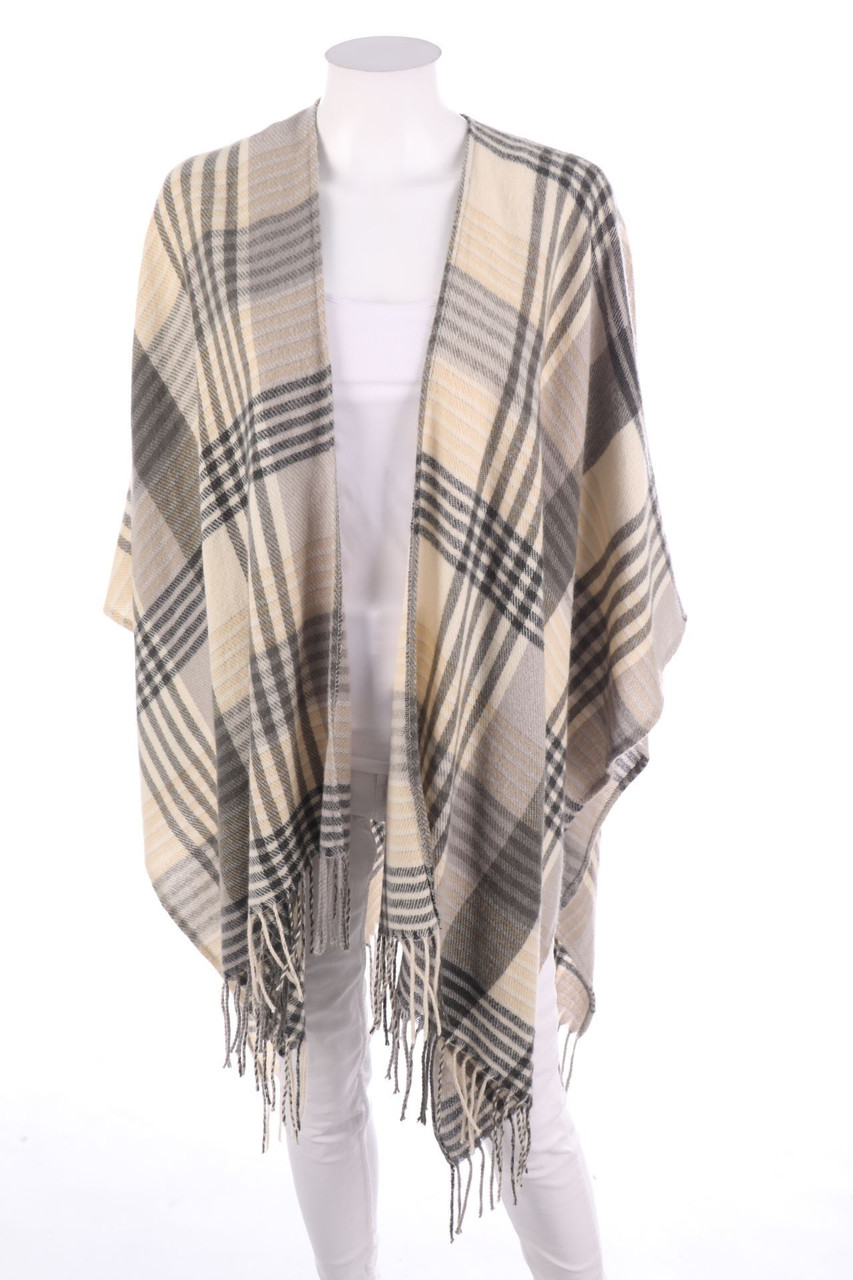 Ohne Label - Poncho mit Karo-Muster - ONE SIZE