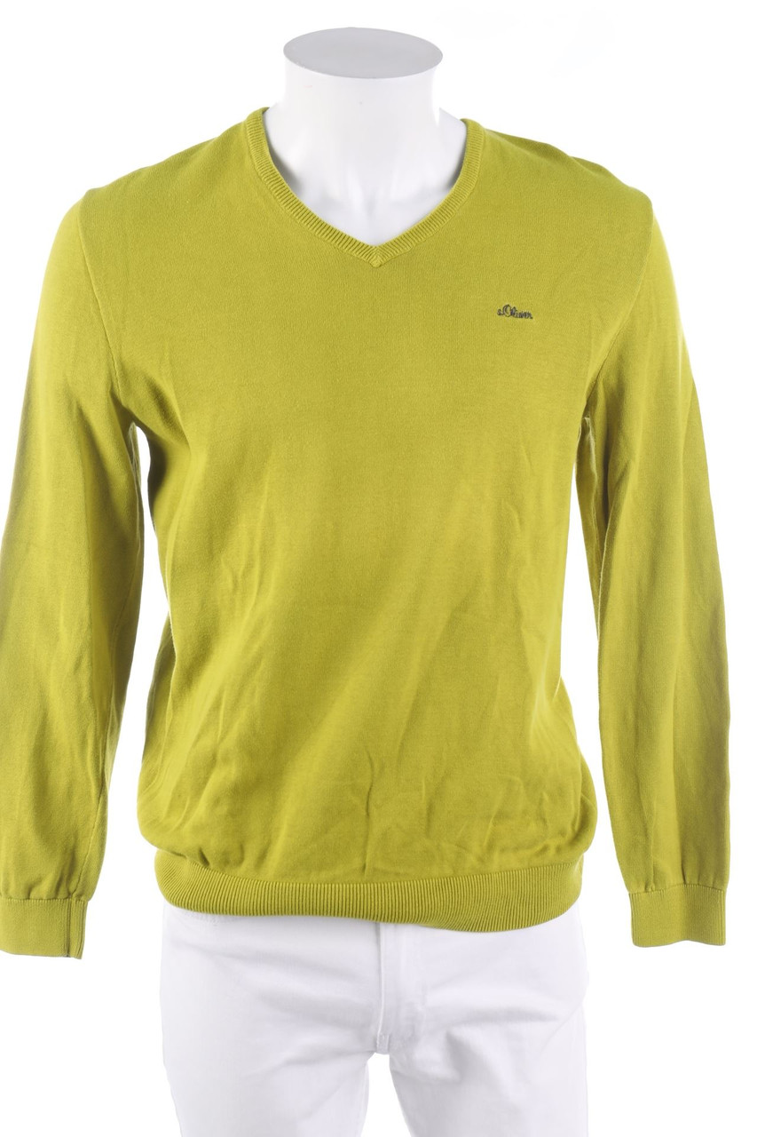 s.Oliver - Baumwoll-Strick-Pullover mit V-Neck - M