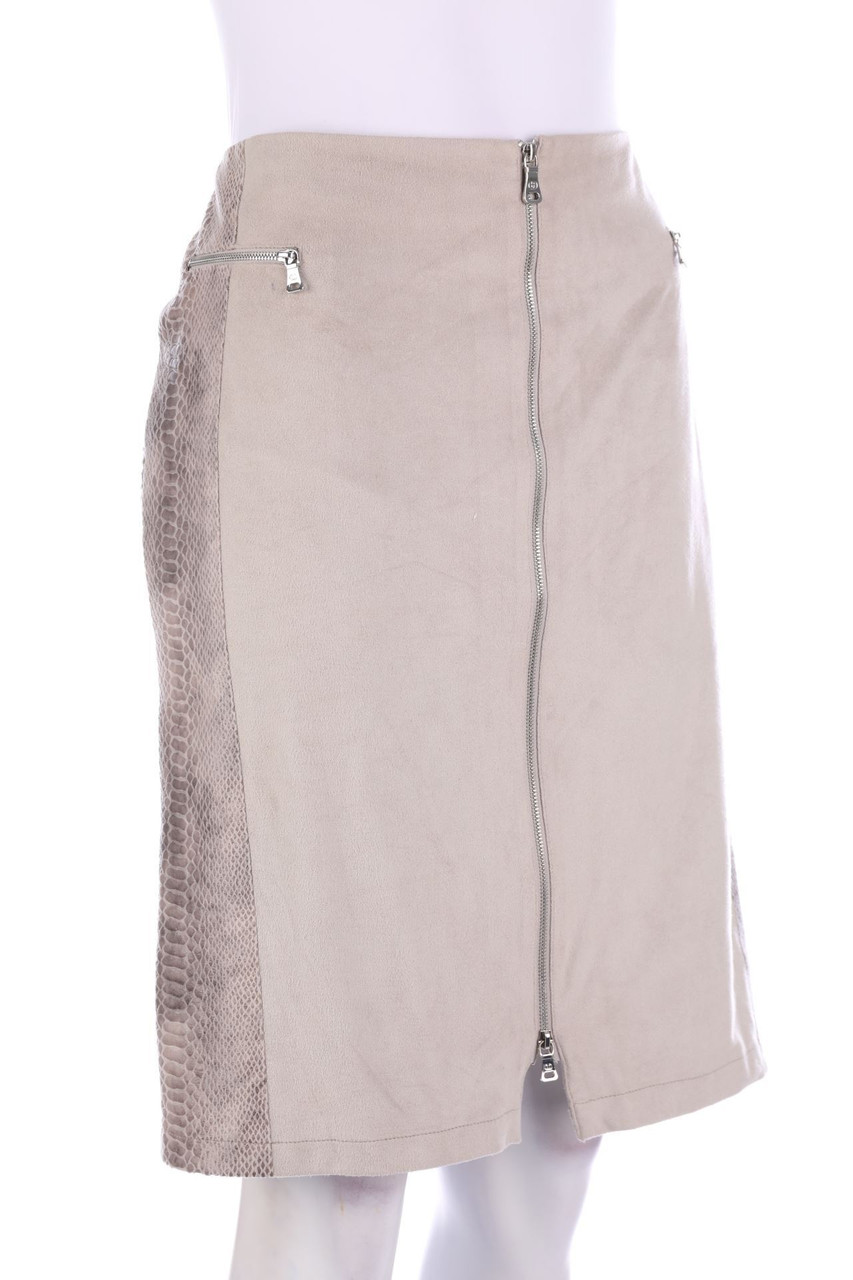 GERRY WEBER - Faux Leather-Rock mit Animal-Print - D 48