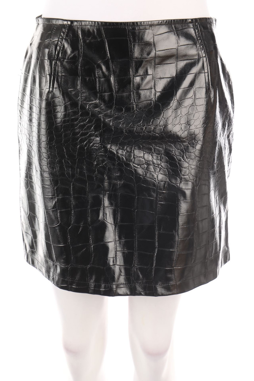 PINKO - Faux Leather-Mini-Rock - S