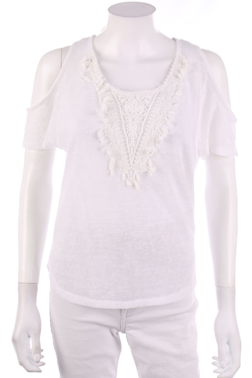 Ohne Label - Cold-Shoulder-Kurzarm-Shirt - D 42