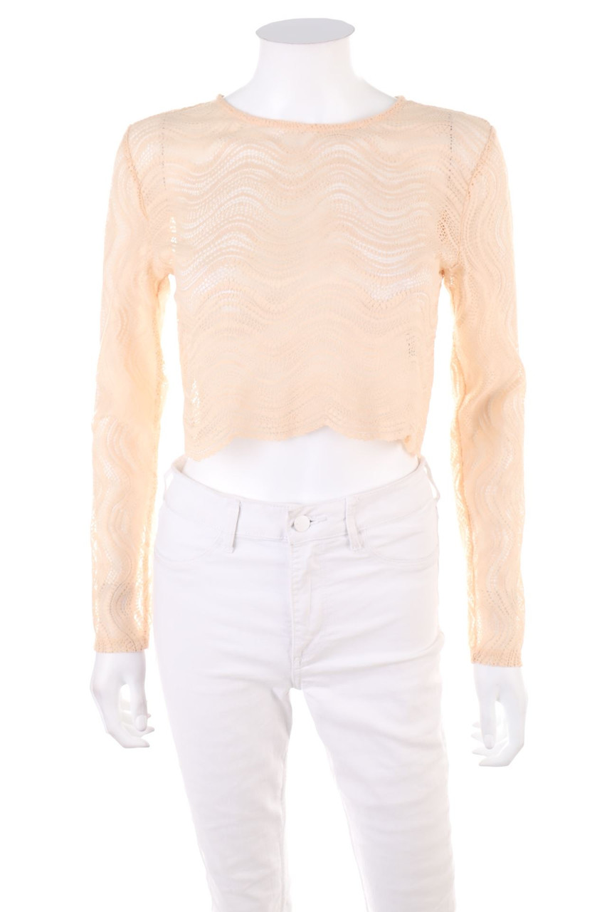 ZARA - Longsleeve-Shirt aus Spitze - L