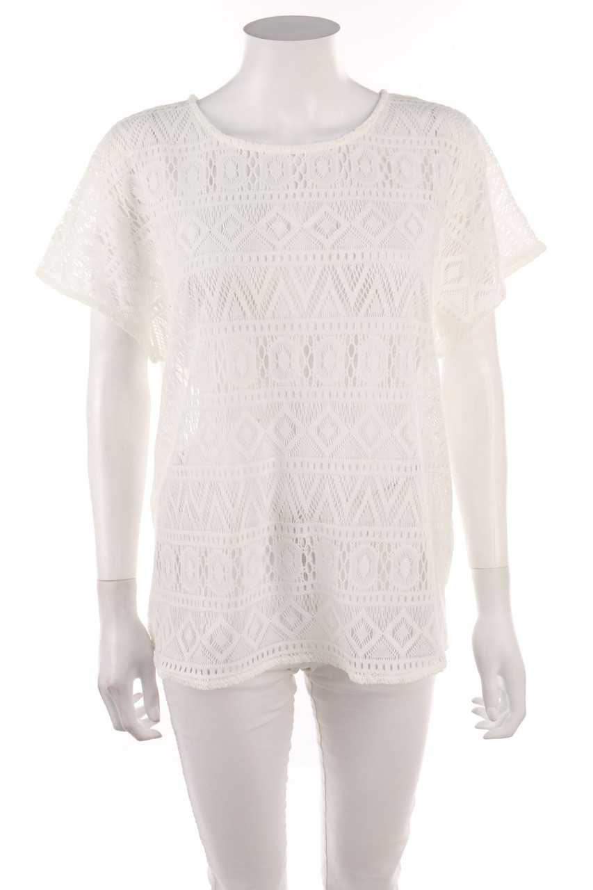 BLIND DATE - Spitzen-Kurzarm-Shirt - L