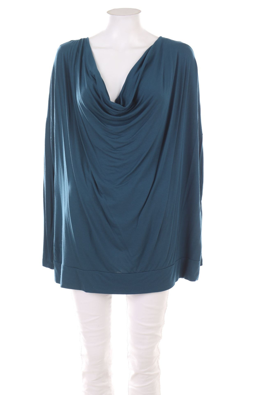 BODYFLIRT - Longsleeve-Shirt mit Wasserfall-Ausschnitt - 48