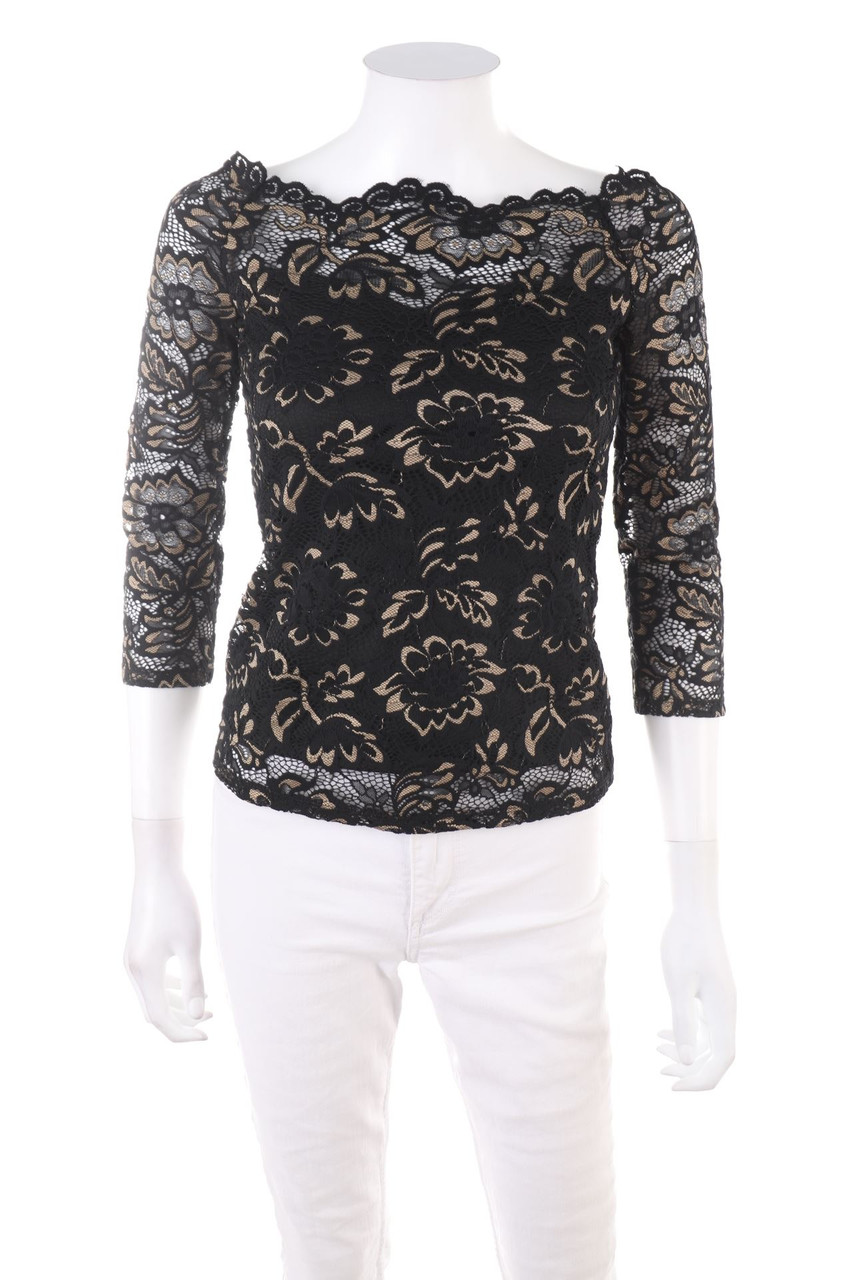 MELROSE - 3/4-Arm-Shirt aus Spitze mit floralem Muster - XXS