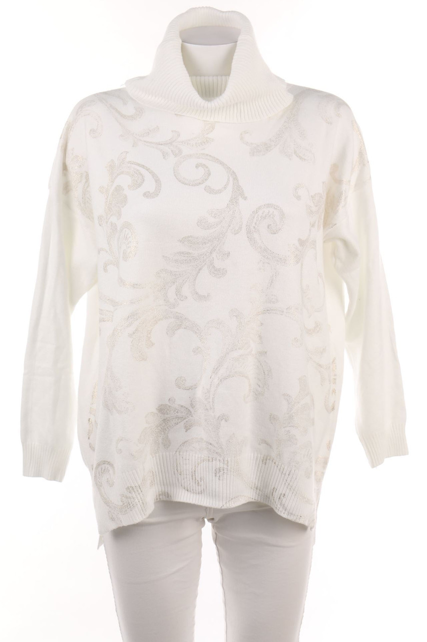 Ohne Label - Print-Strick-Pullover mit Rollkragen - D 50