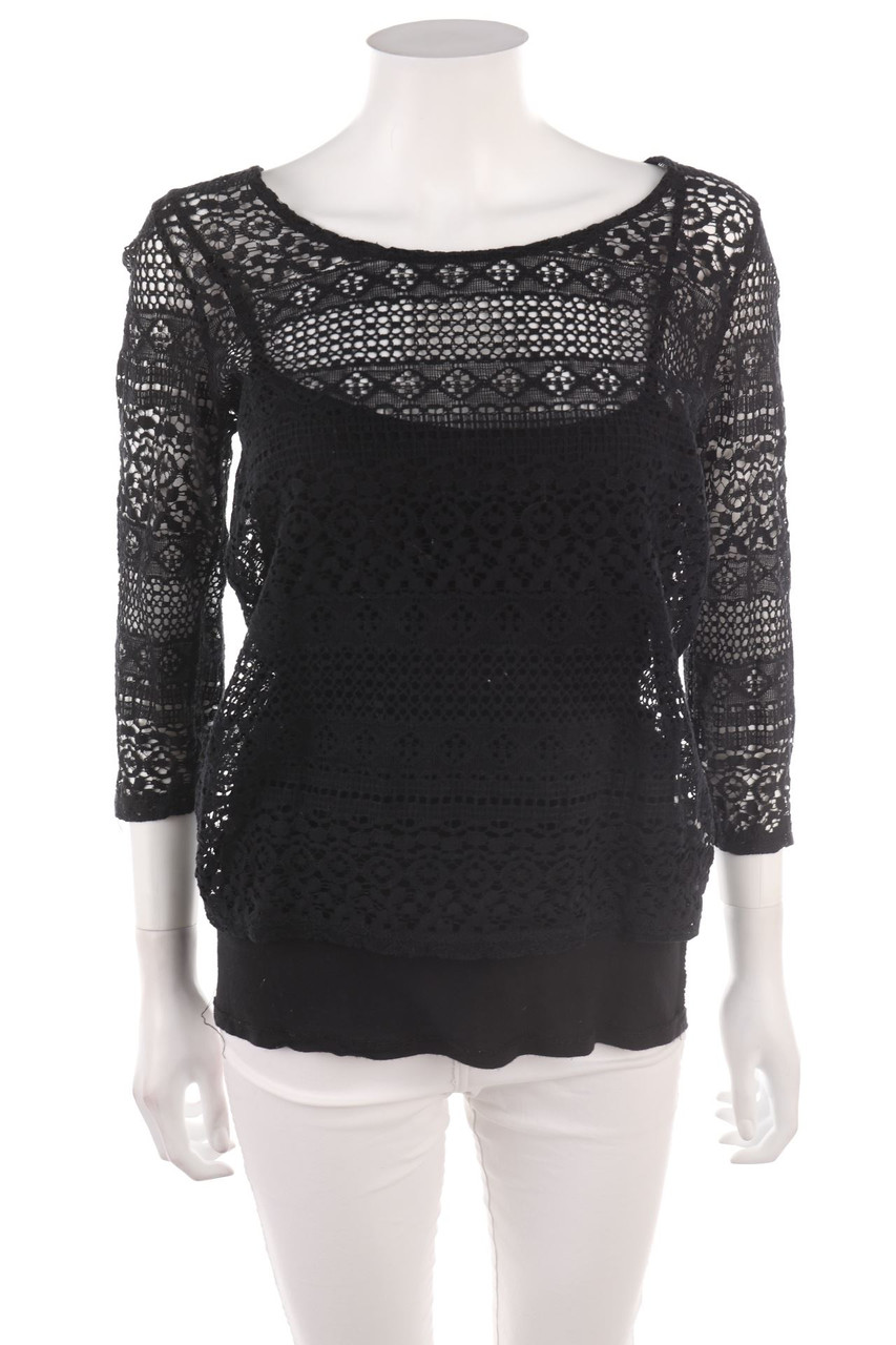 BONOBO Jeans - 3/4-Arm-Shirt mit Spitze - M