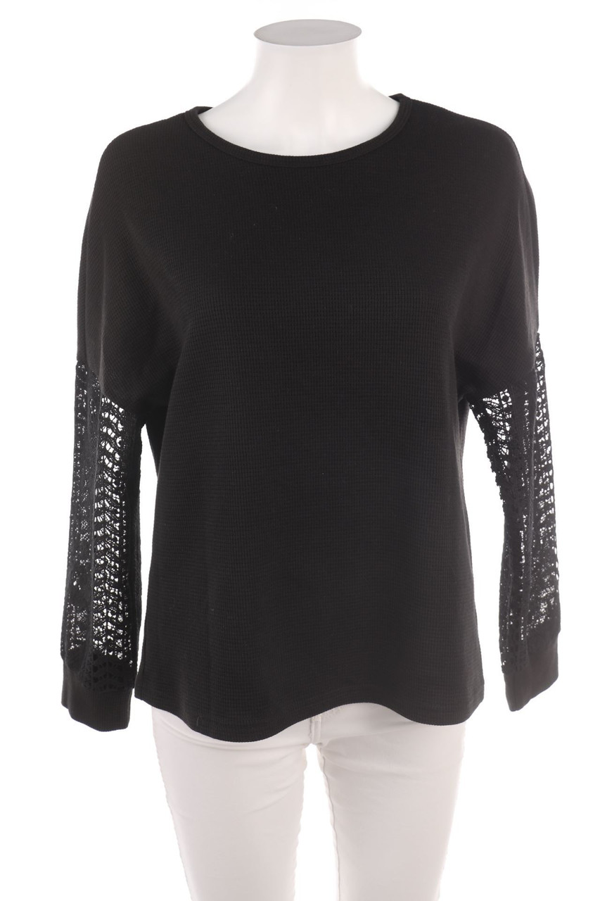 Ohne Label - Longsleeve-Shirt mit Spitzen-Einsatz - D 44