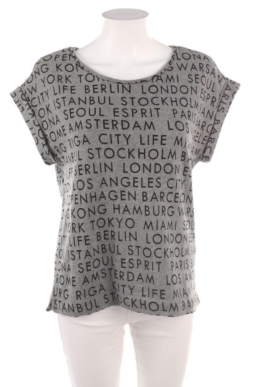 ESPRIT - Kurzarm-Shirt mit Statement-Print - M