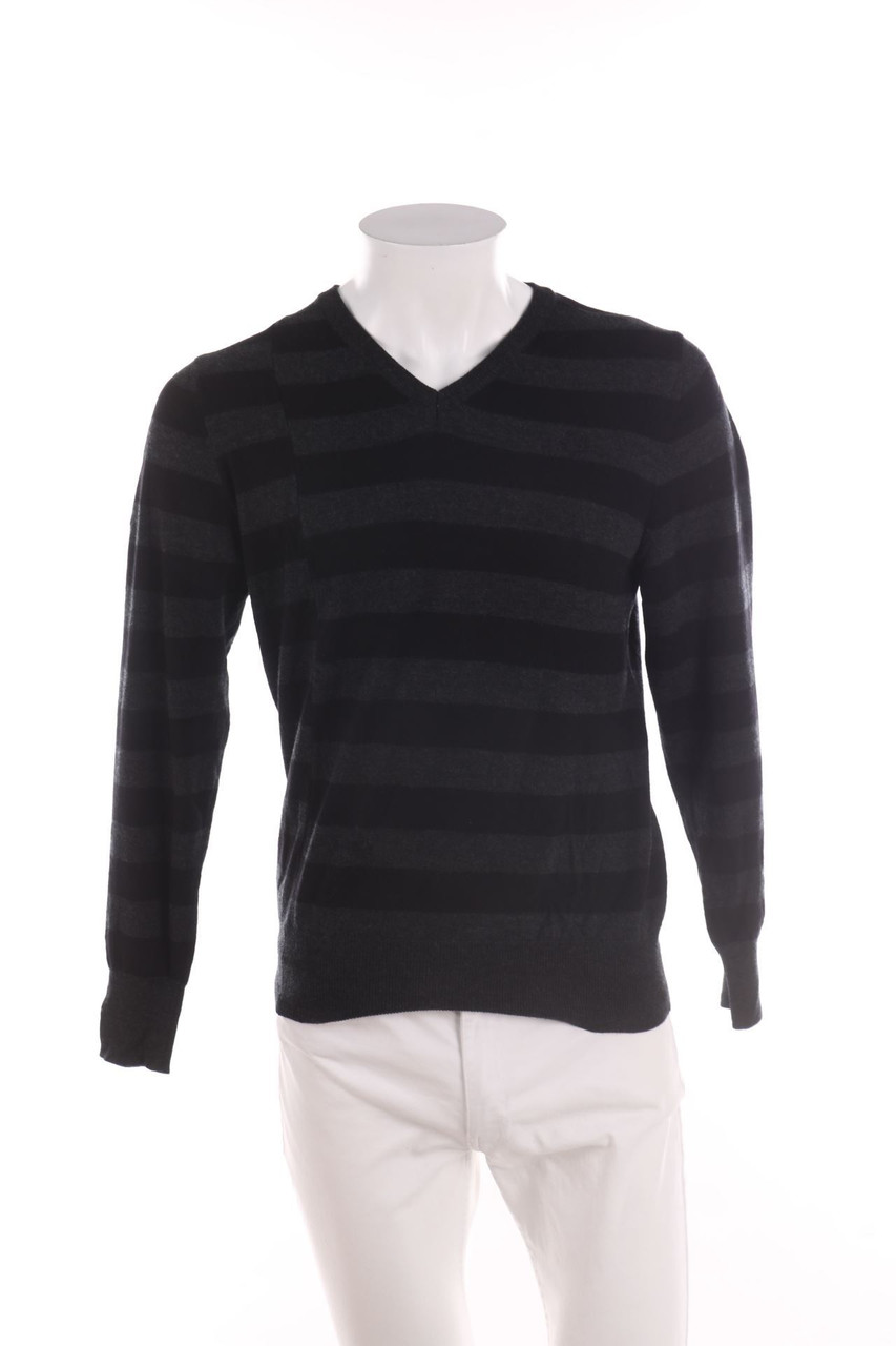 FRED PERRY - V-Neck-Pullover mit Streifen aus Merino-Wolle - L