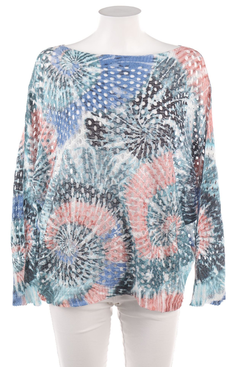 Ohne Label - Batwing-Pullover aus Lochstrick - XXL