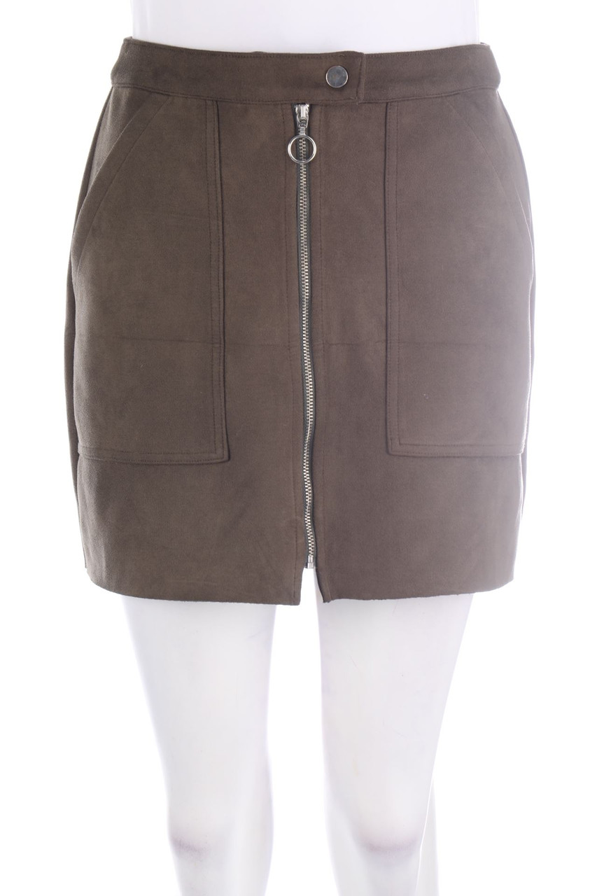 Bershka - Faux Leather-Mini-Rock - S