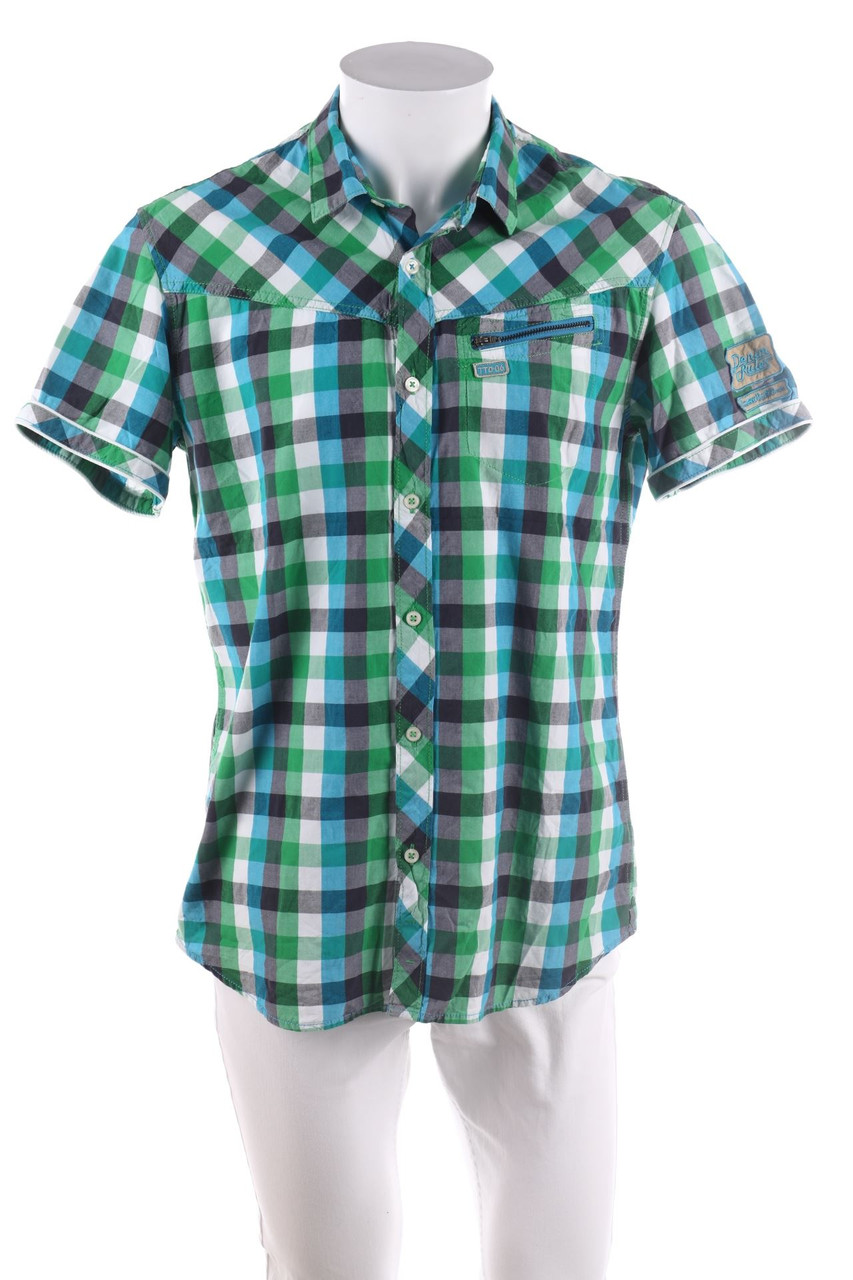 TOM TAILOR - Kurzarm-Hemd mit Karo-Muster - L