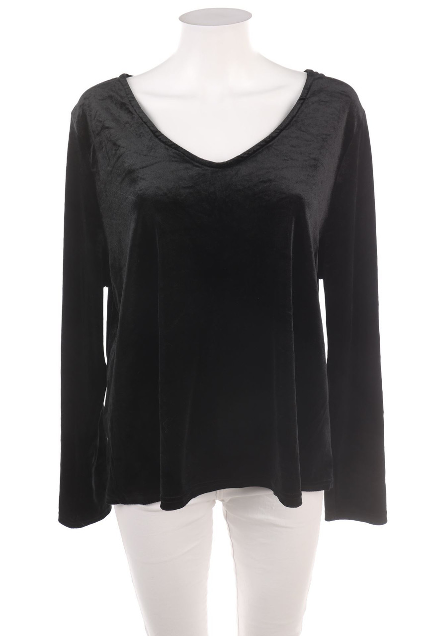 Ohne Label - Samt-Longsleeve-Shirt - D 50