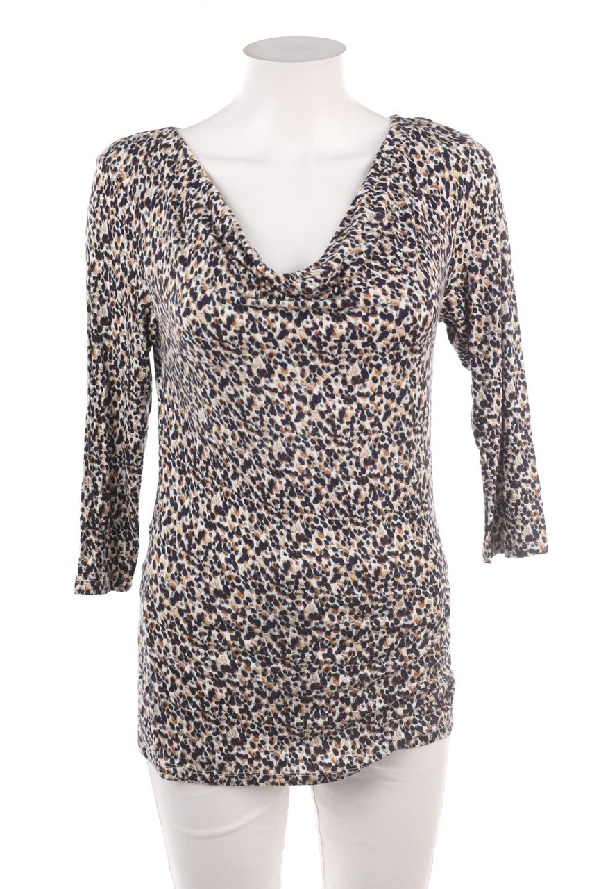 Ohne Label - 3/4-Arm-Shirt mit Wasserfall-Ausschnitt - S