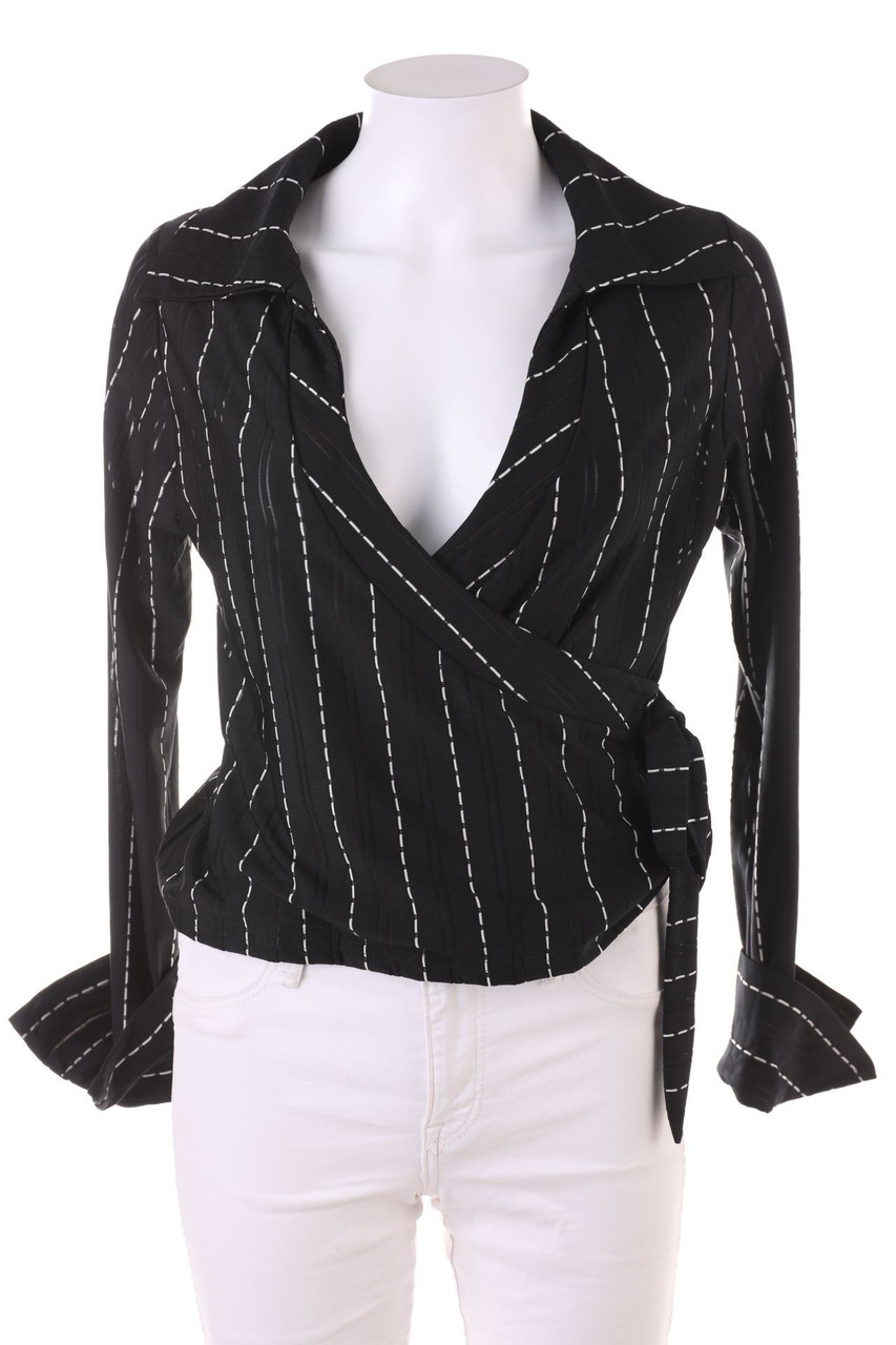 lili - Streifen-Longsleeve-Shirt in Wickel-Optik - D 42