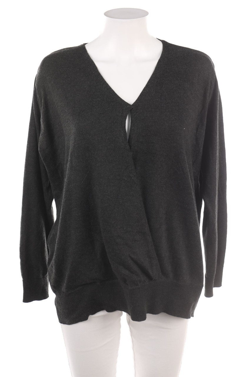 Ohne Label - Strick-Pullover in Wickel-Optik - D 46