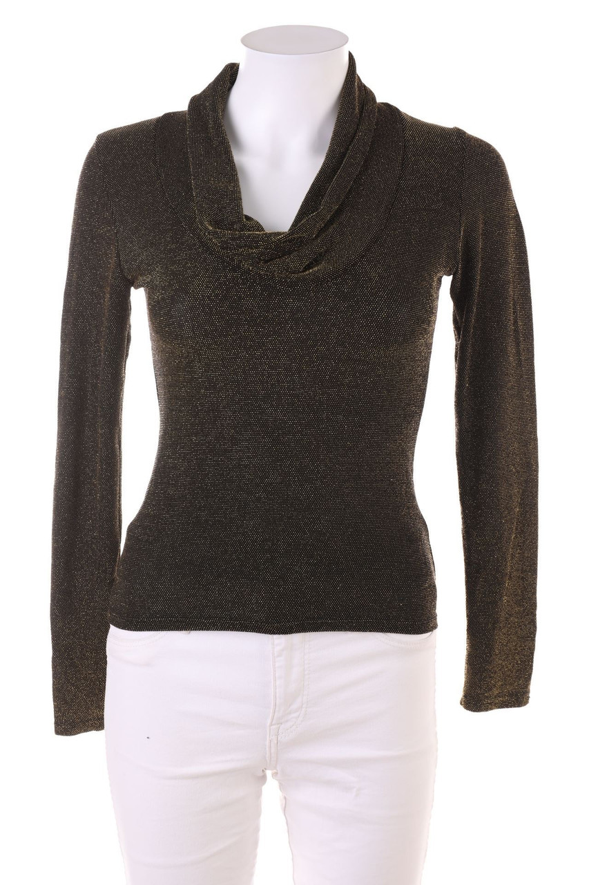 Ohne Label - Glitzer-Longsleeve-Shirt mit Rollkragen - D 36