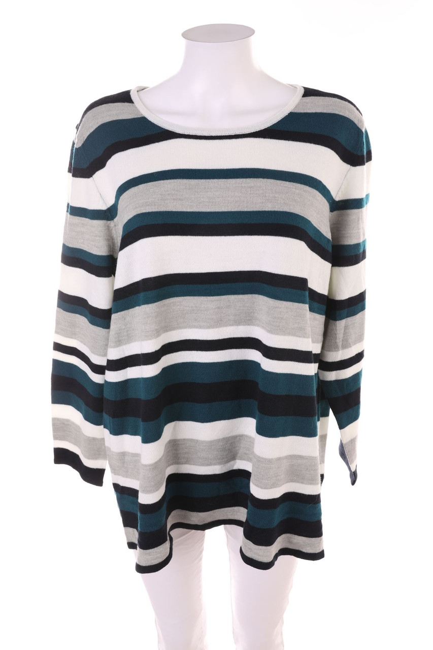 Ohne Label - Strick-Pullover mit Streifen - XXXXXL