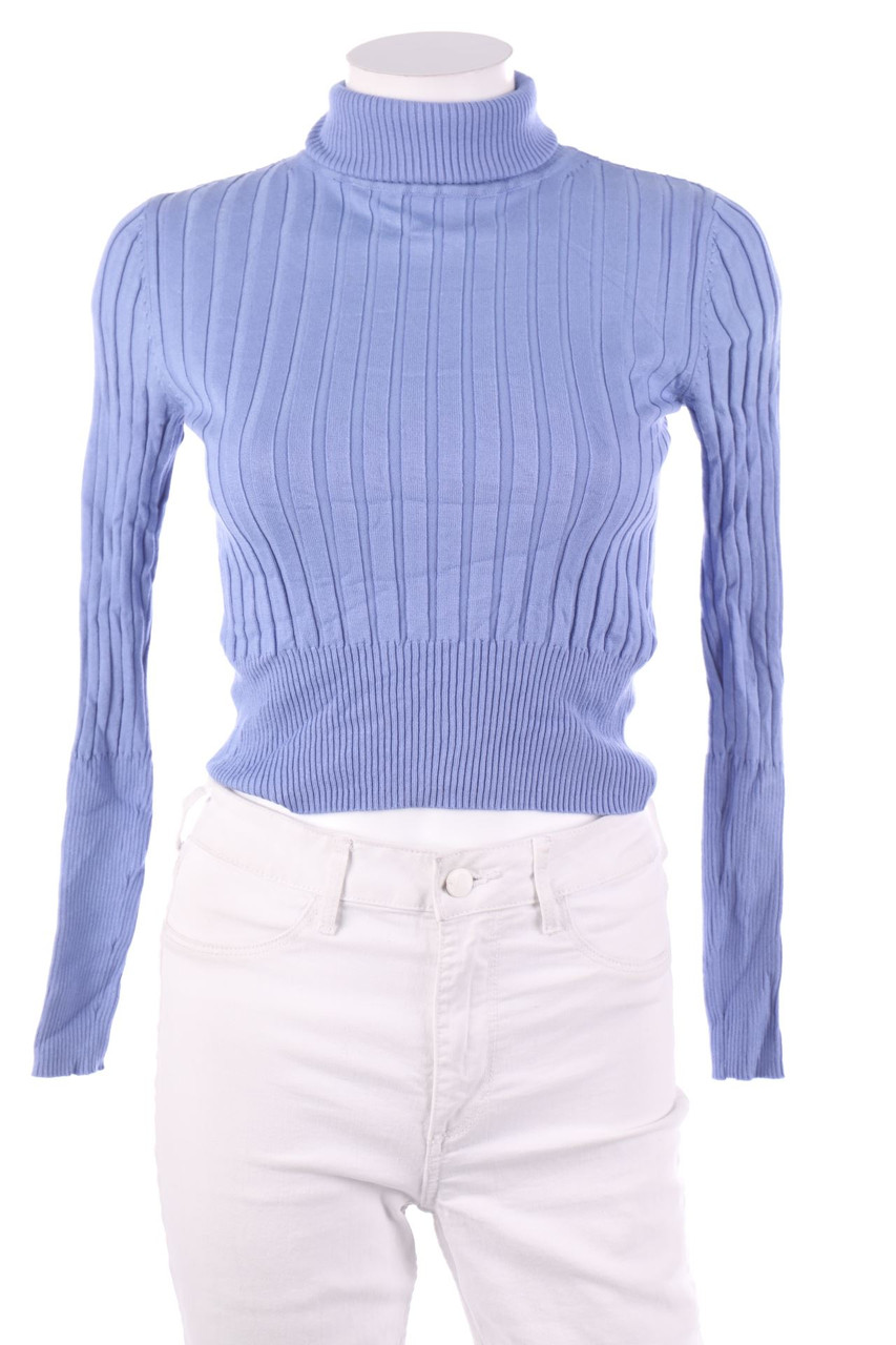 ZARA - Cropped-Strick-Pullover mit Rollkragen - S