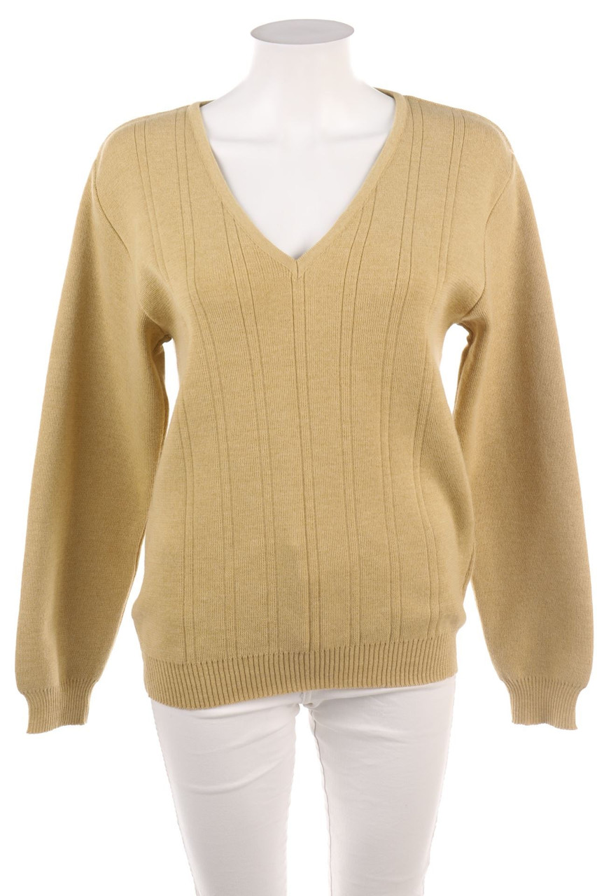 Ohne Label - Strick-Pullover mit tiefem Ausschnitt - S