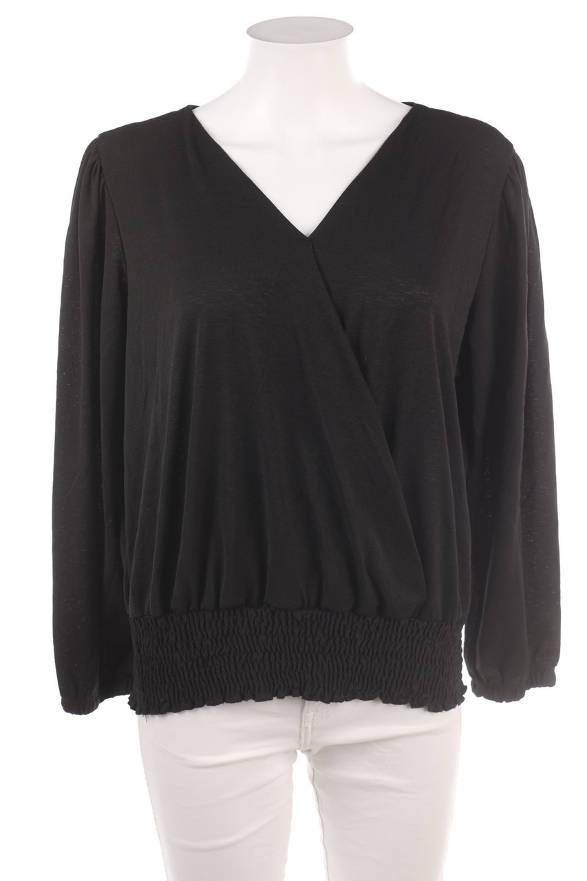 Ohne Label - Longsleeve-Shirt in Wickel-Optik - L