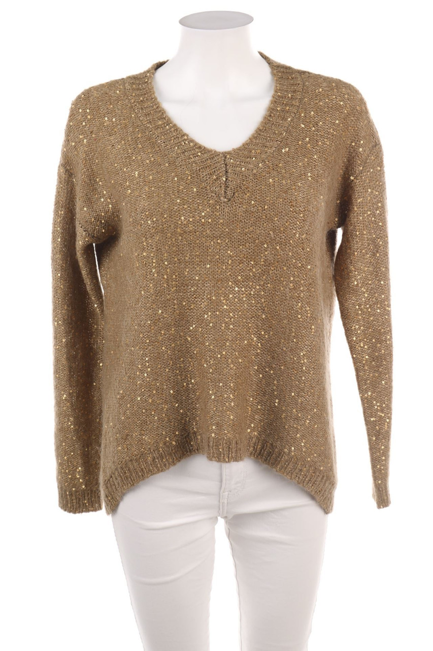 Ohne Label - Strick-Pullover mit Pailletten - M