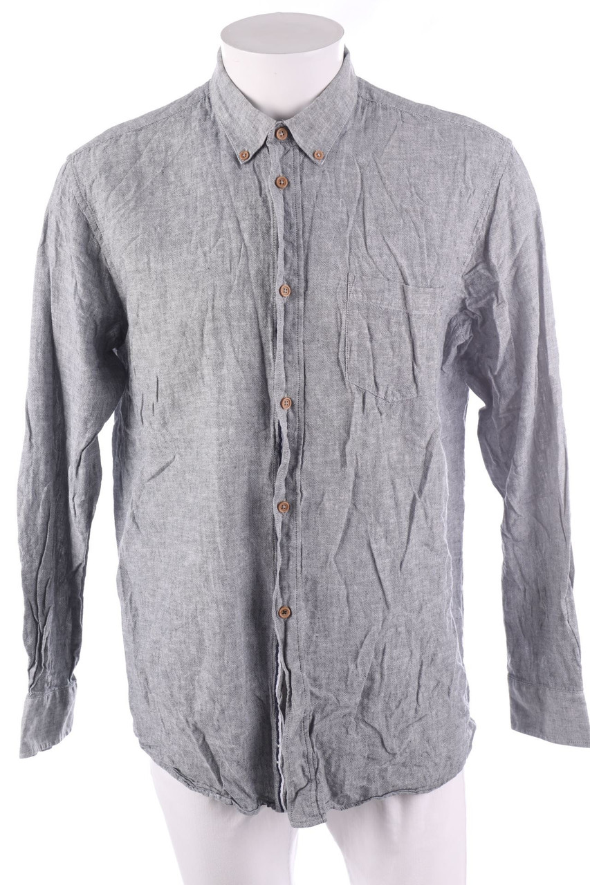 LIVERGY - Baumwoll-Hemd mit Leinen - L