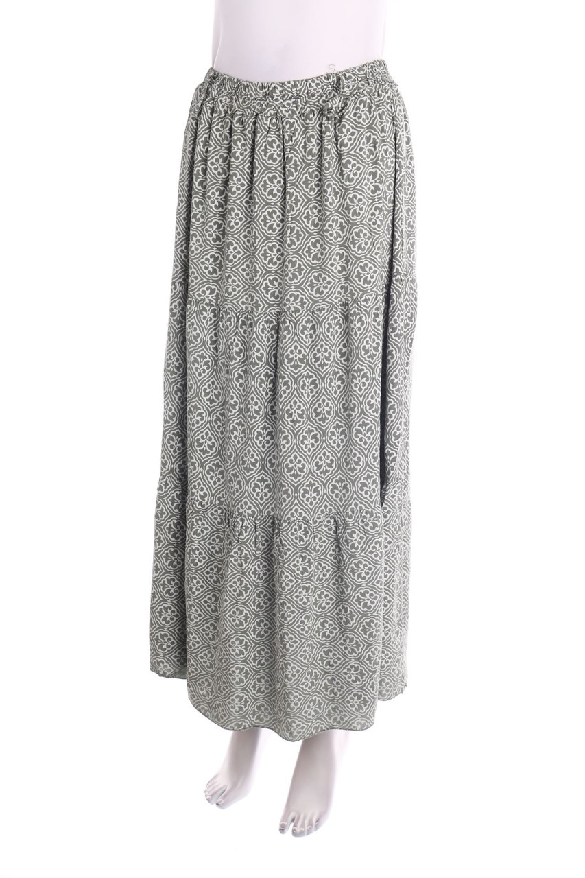 Ohne Label - Midirock mit floralem Muster - S