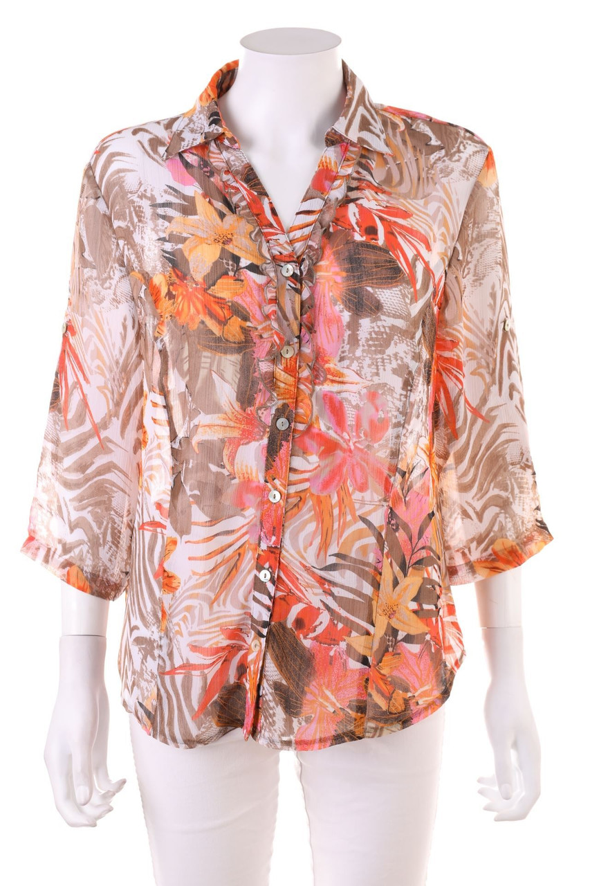 CANDA by C&A - Chiffon-Hemd-Bluse mit 3/4-Ärmel - XXL