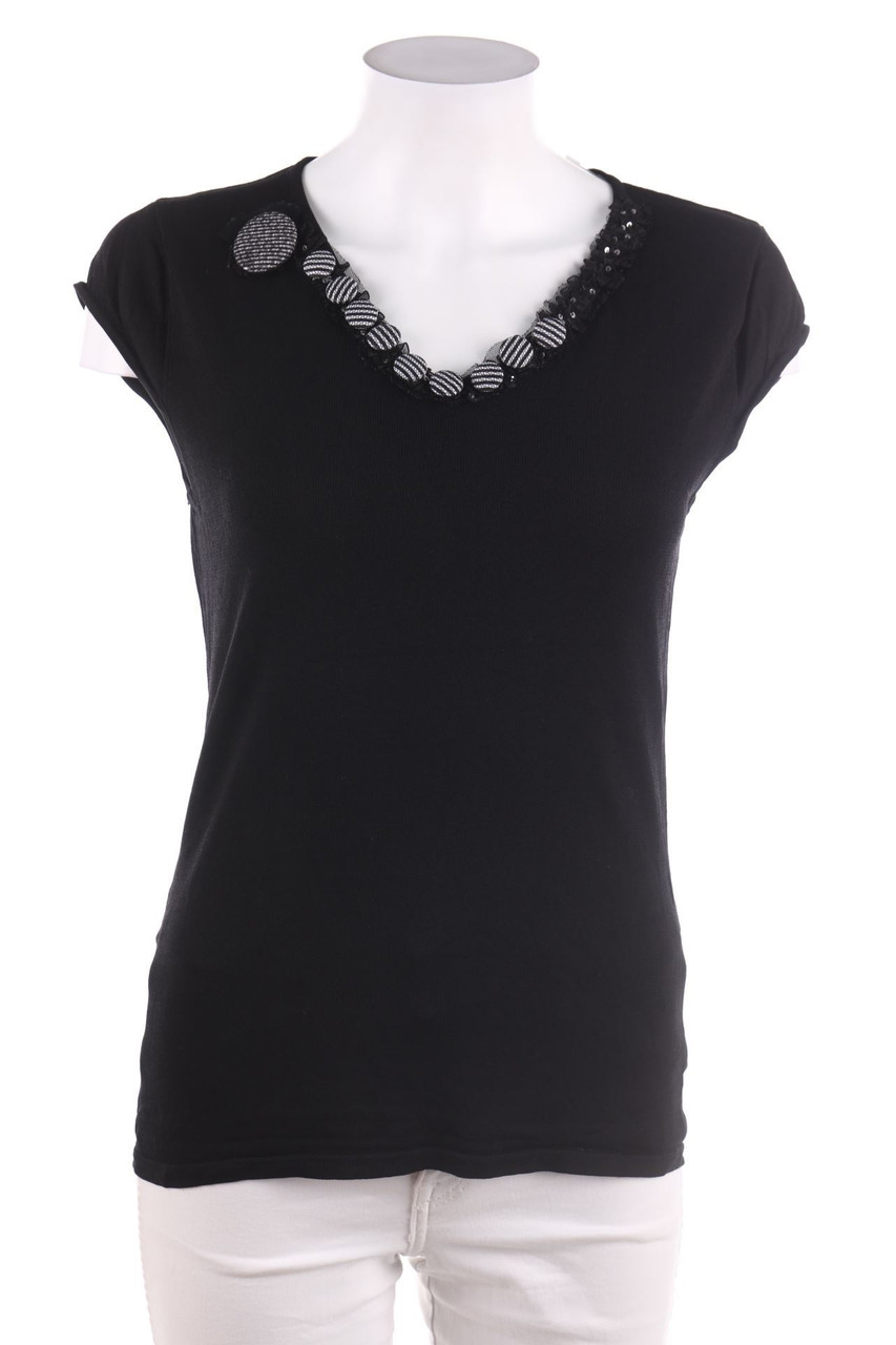 Ohne Label - Strick-Top mit Applikationen - S