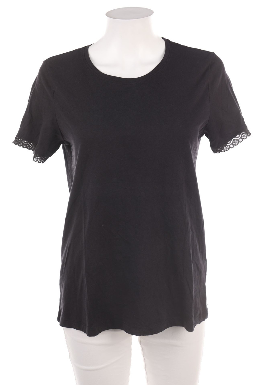 blue motion - Kurzarm-Shirt mit Spitze aus Baumwolle - S