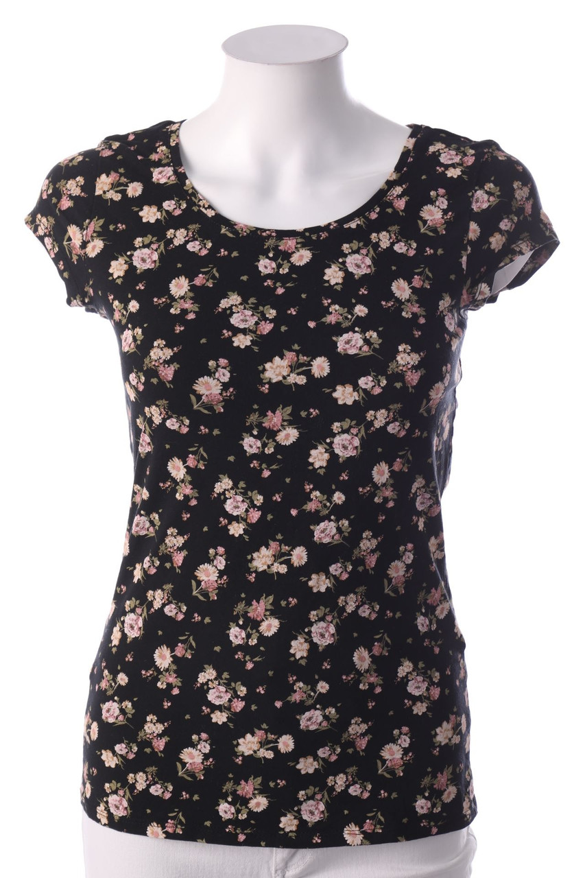 C&A - Kurzarm-Shirt mit Blumen-Print - S