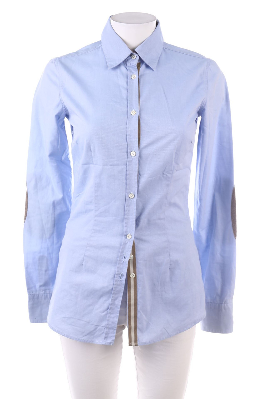 AGLINI - Baumwoll-Hemd-Bluse mit Elbow Patches - S