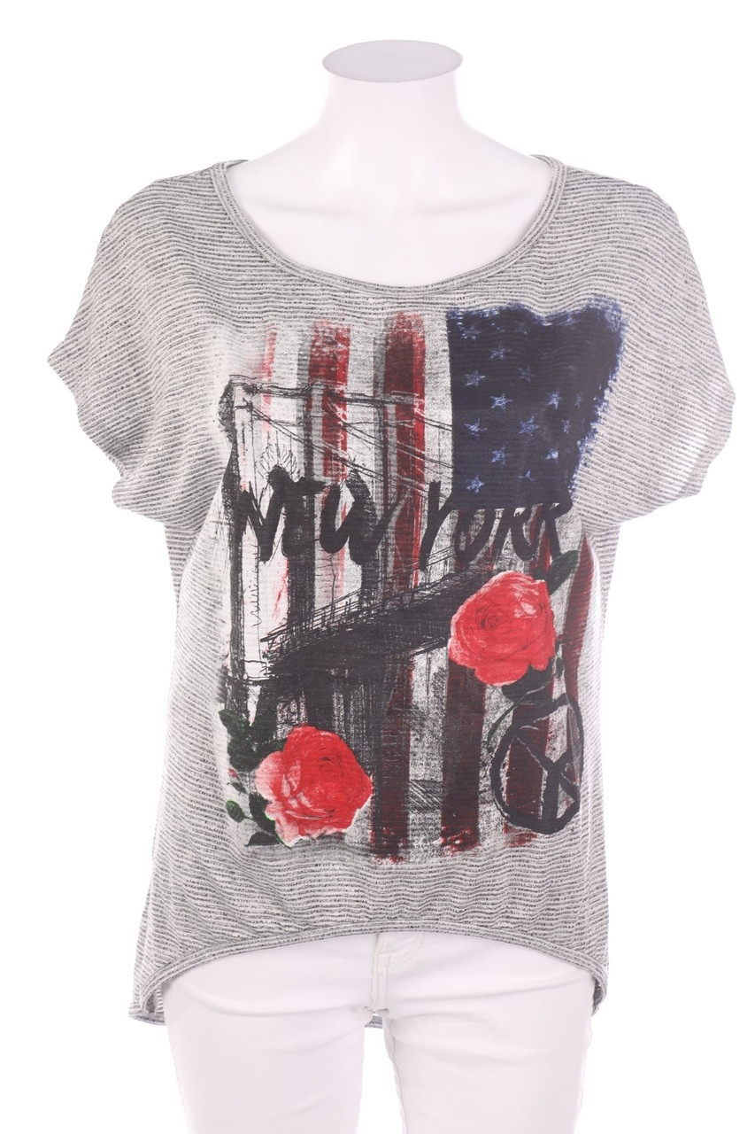 Ohne Label - Kurzarm-Shirt mit Print - XL