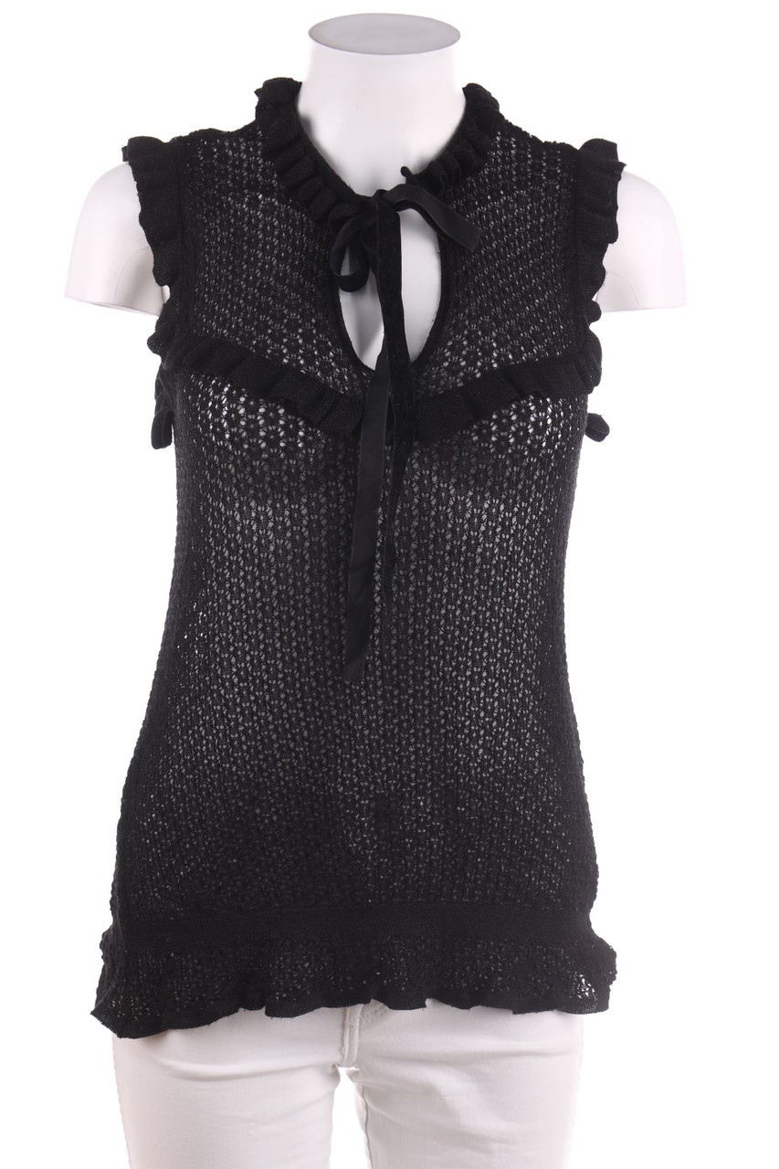 Ohne Label - Strick-Top mit Volants - S