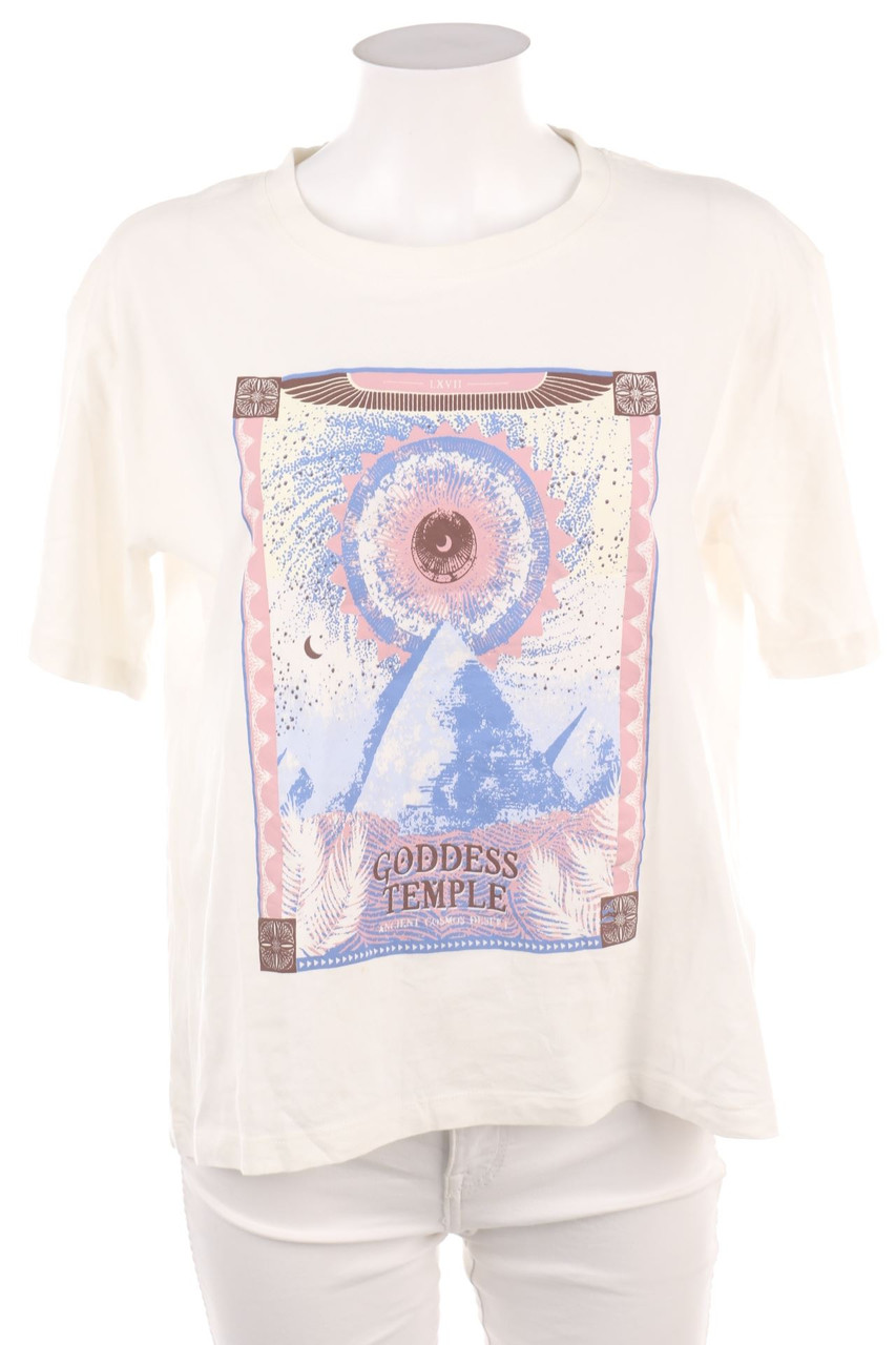 Chicorée - Baumwoll-Kurzarm-Shirt mit Print - XL