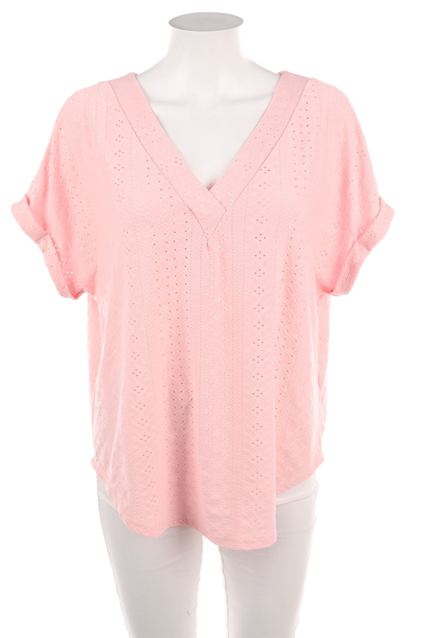 SHEIN - Kurzarm-Shirt mit Lochspitze - XL