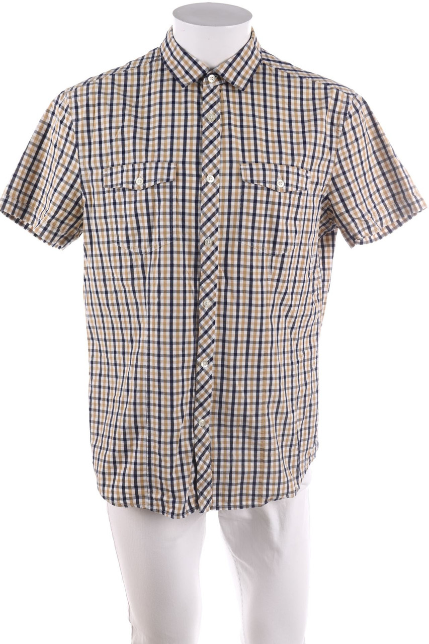 H&M - Kurzarm-Hemd mit Karo-Muster - L