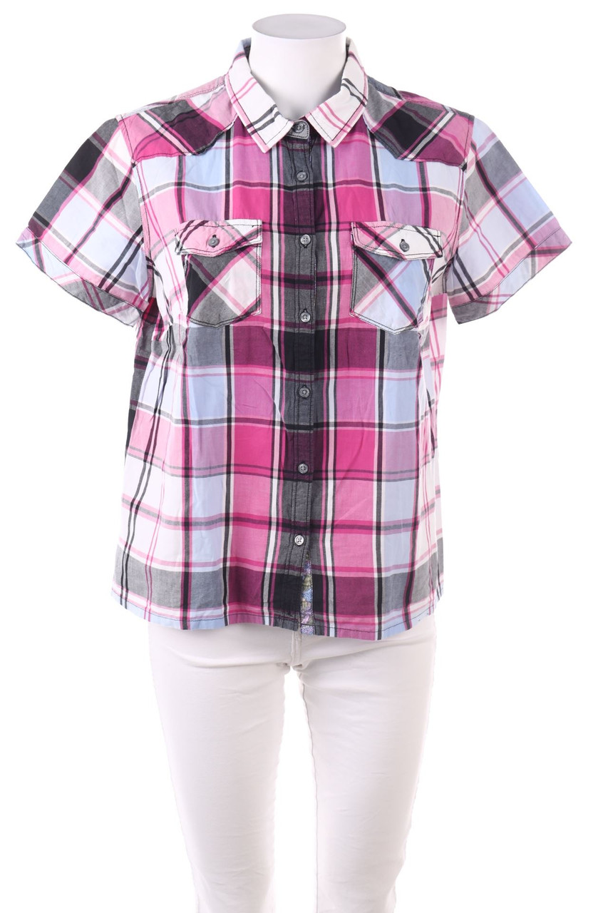 Ohne Label - Hemd-Bluse mit kurzem Ärmel - M