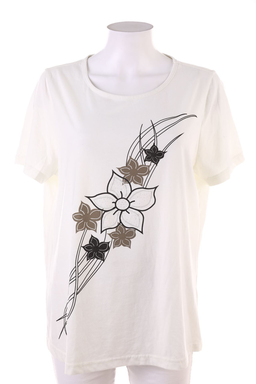 Ohne Label - Baumwoll-Kurzarm-Shirt mit Print - 2XL