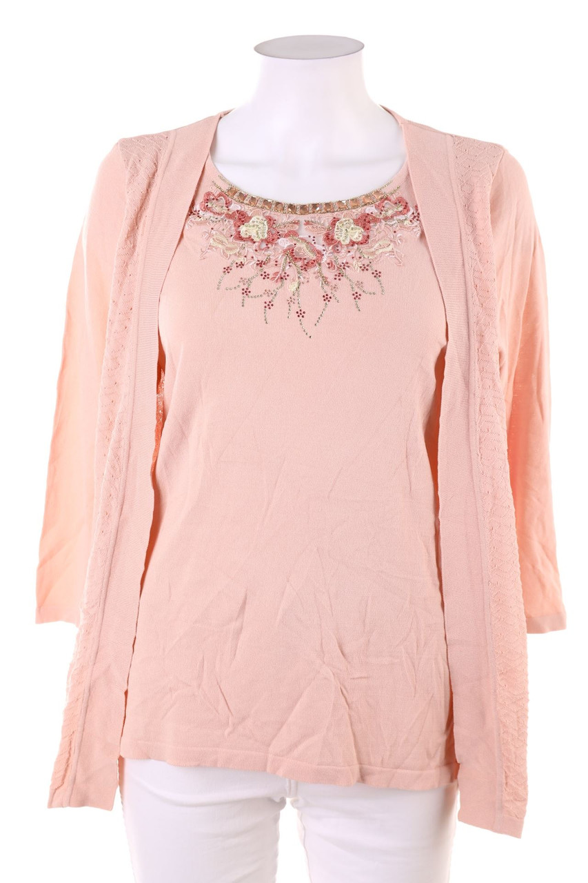 OVANTI - Strick-Pullover im Layer Look mit Strass-Steinen - S