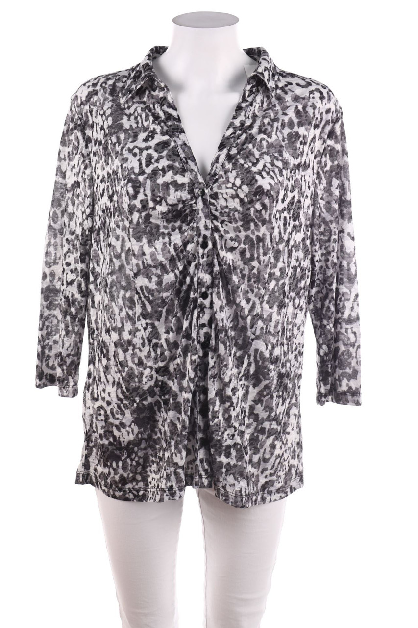 Ohne Label - Hemd-Bluse mit Raffungen - XL