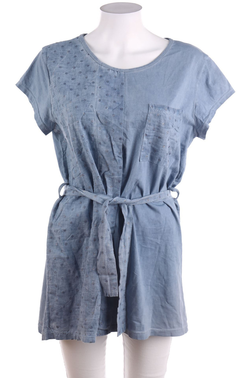 Ohne Label - Garment Dyed-Kurzarm-Shirt aus Leinen-Mix - L