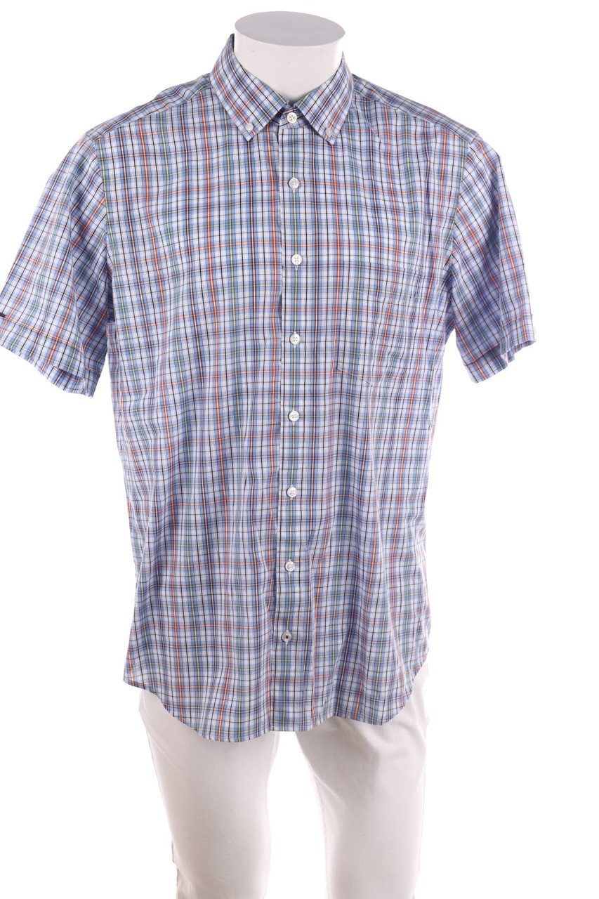 walbusch - Kurzarm-Hemd mit Karo-Muster - L