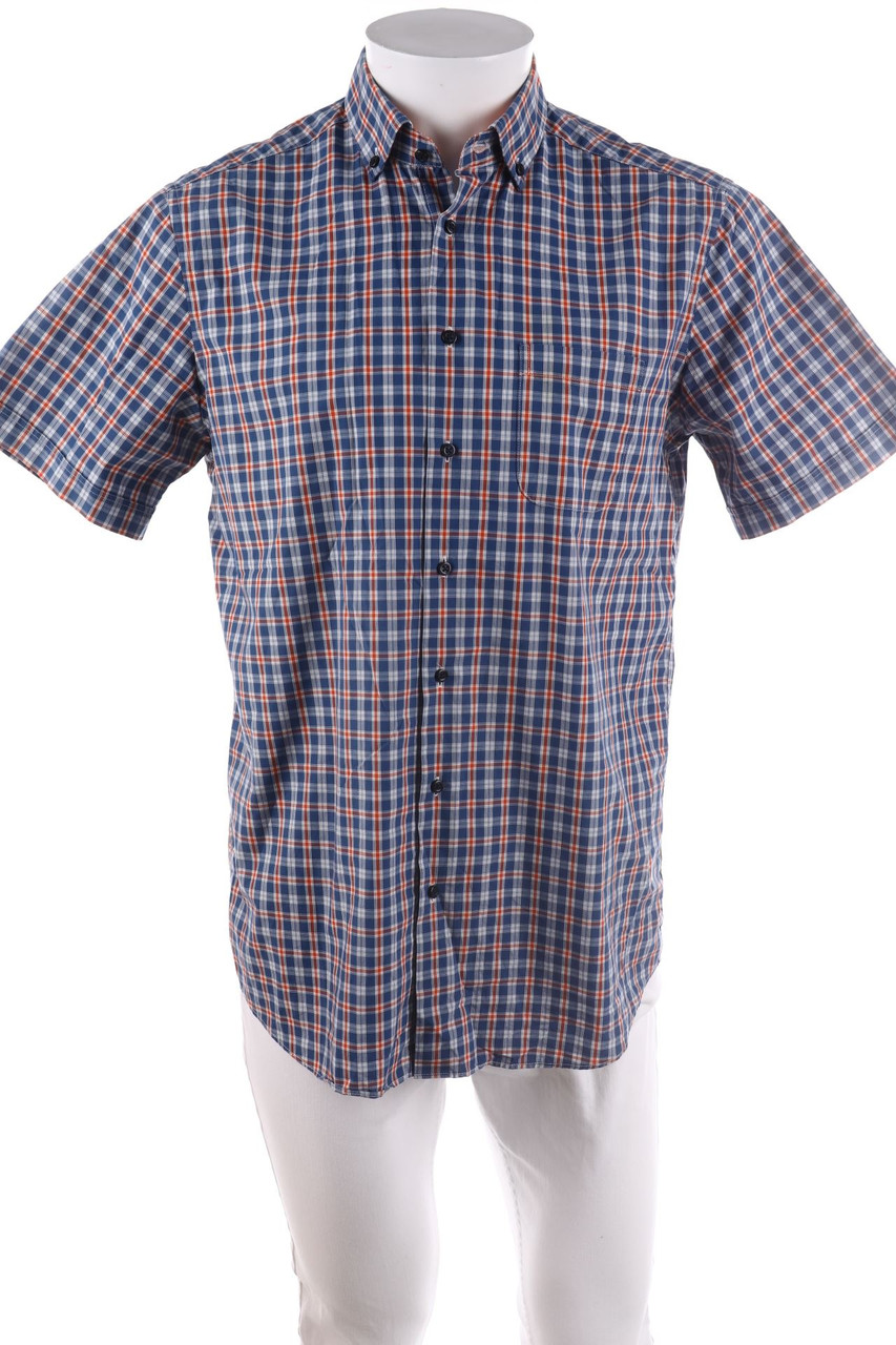 paul kehl - Kurzarm-Hemd mit Karo-Muster aus Baumwolle - M