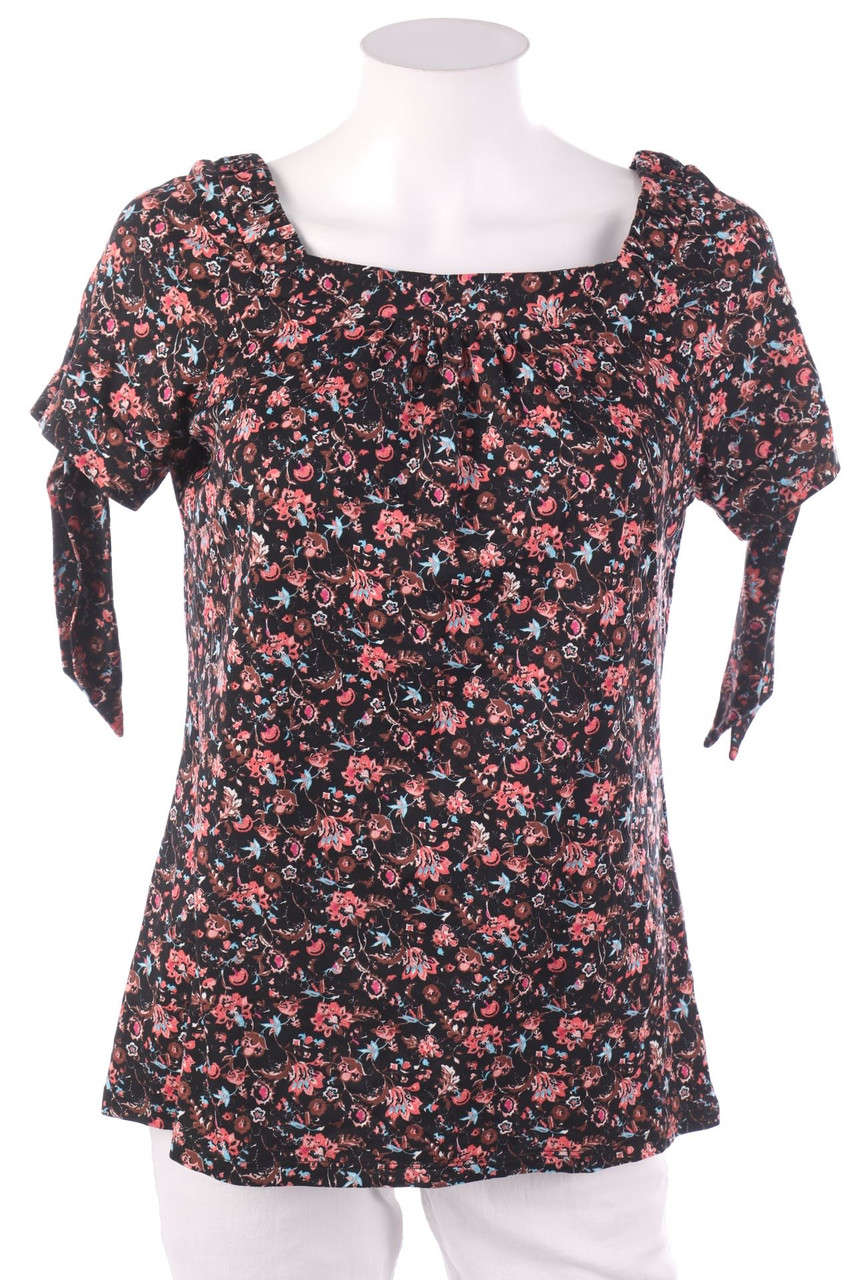 comma - Kurzarm-Shirt mit Blumen-Print - S