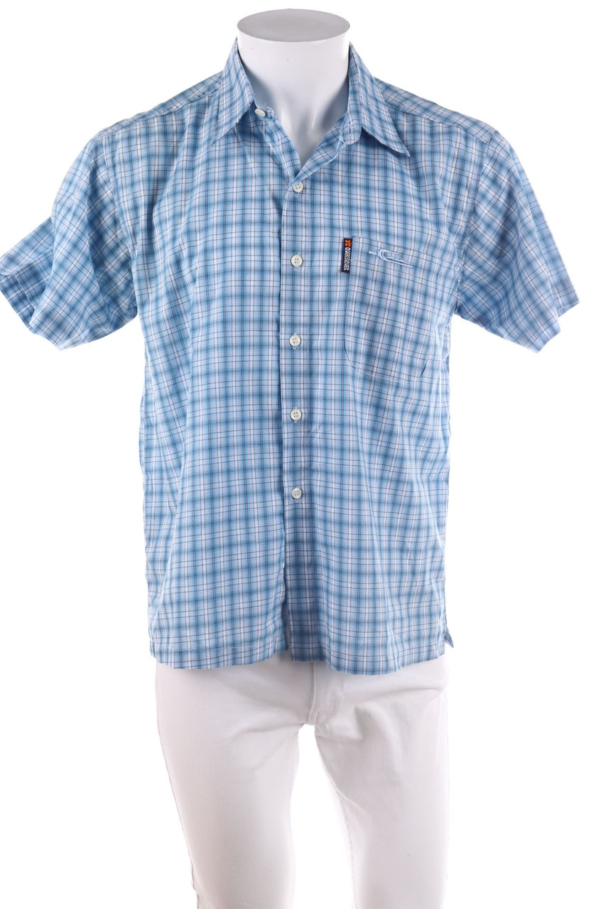 Ohne Label - Kurzarm-Hemd mit Karo-Muster - M